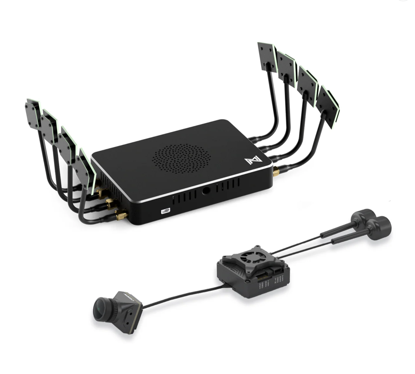 تکرارکننده انتقال ویدیوی Walksnail Avatar Repeater HD FPV، آنتن‌های LHCP 5.2G/5.8G، ولتاژ ۹-۲۶ ولت، کیفیت ۱۰۸۰p/۱۰۰fps