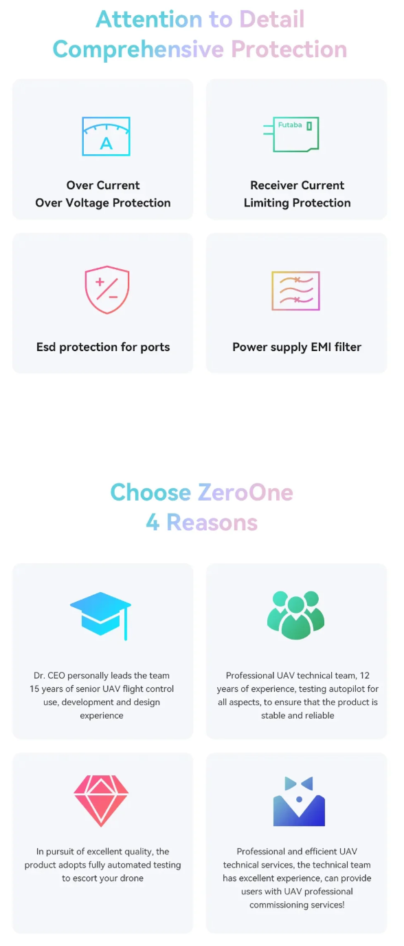 ZeroOne X6 Pro Autopilot Flight Controller, ZeroOne X6 Pro provides robust protection and reliable performance, backed by 15+ years of UAV expertise and professional support.