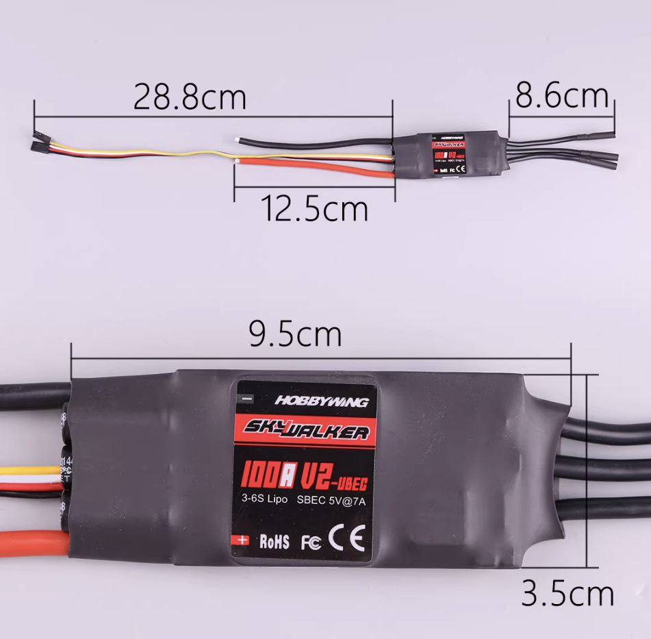 Hobbywing Skywalker 100A V2 3-6S UBEC 單一電調 適用於遙控飛機