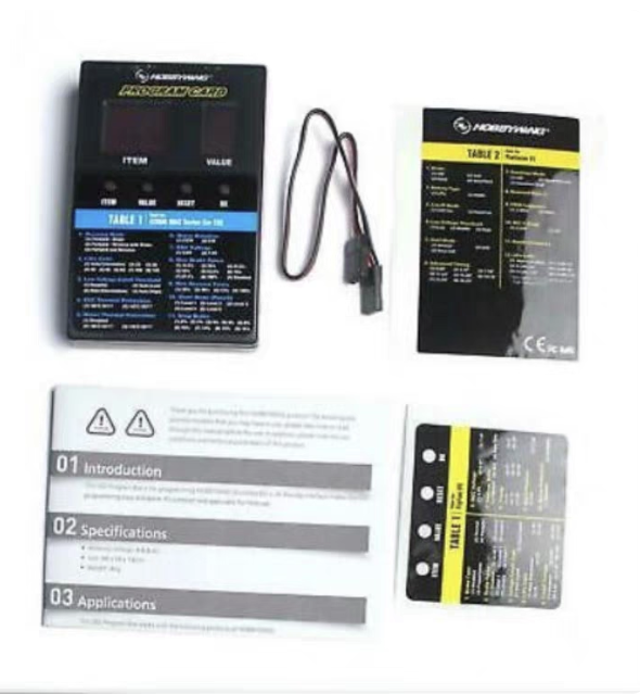 ब्रशलेस ESCs को प्रोग्राम करने के लिए हॉबीविंग LED प्रोग्राम कार्ड