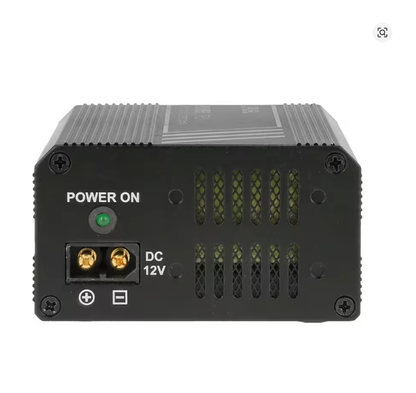 SkyRC eFuel 200W Power Supply, SkyRC eFuel 12V DC power supply front panel with power switch, vent grille, and dual DC output terminals
