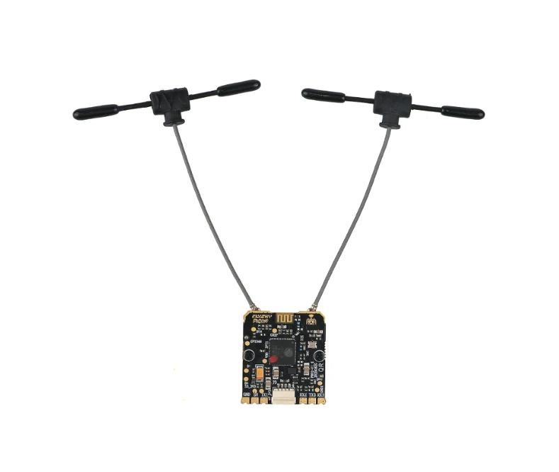 FLYSKY PR02 2.4GHz ELRS True Diversity Receiver 16CH Dual T Antenna 250mW Telemetry TCXO for FPV Drone