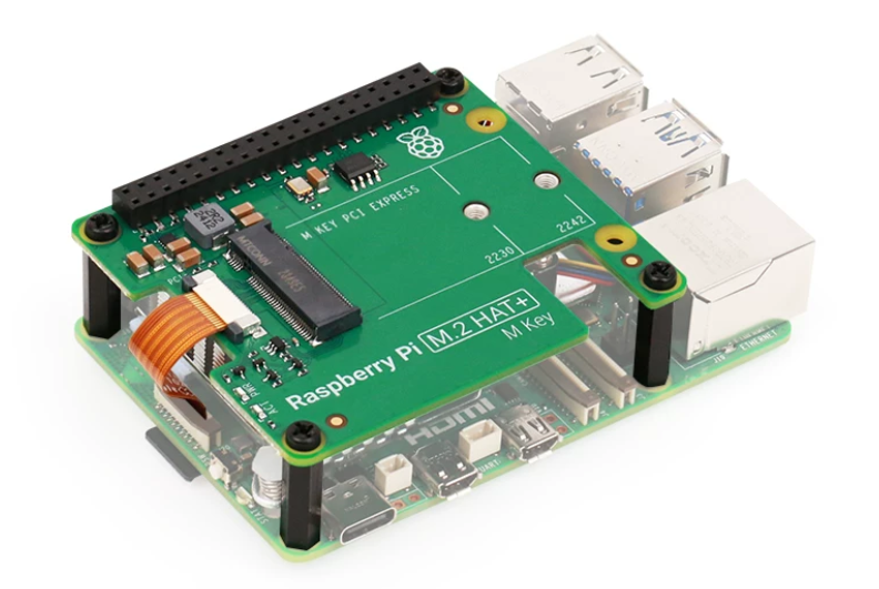 مجموعة Raspberry Pi AI – M.2 HAT+ مع تسريع Hailo AI (13 تيرا عمليات بالثانية)، متوافقة مع Raspberry Pi 5 وCM4 بوابات إنترنت الأشياء
