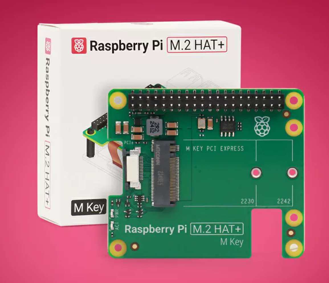 مجموعة Raspberry Pi AI – M.2 HAT+ مع تسريع Hailo AI (13 تيرا عمليات بالثانية)، متوافقة مع Raspberry Pi 5 وCM4 بوابات إنترنت الأشياء