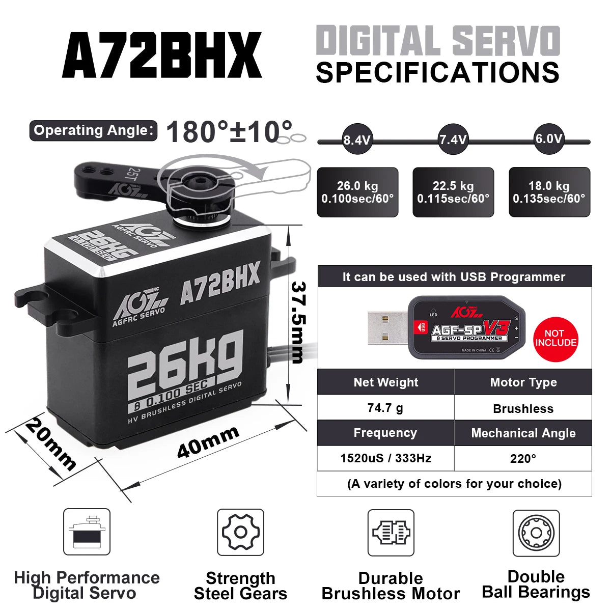 AGFRC A72BHX, AZ2BHX digital SerVQ SPECIFICATIONS Operating Angle:)