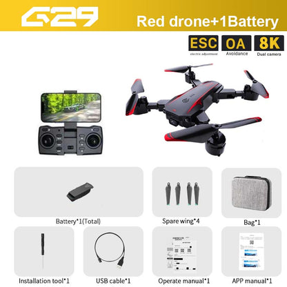 G29 Drone, 625 Red drone+1Battery ESCIA 8K 