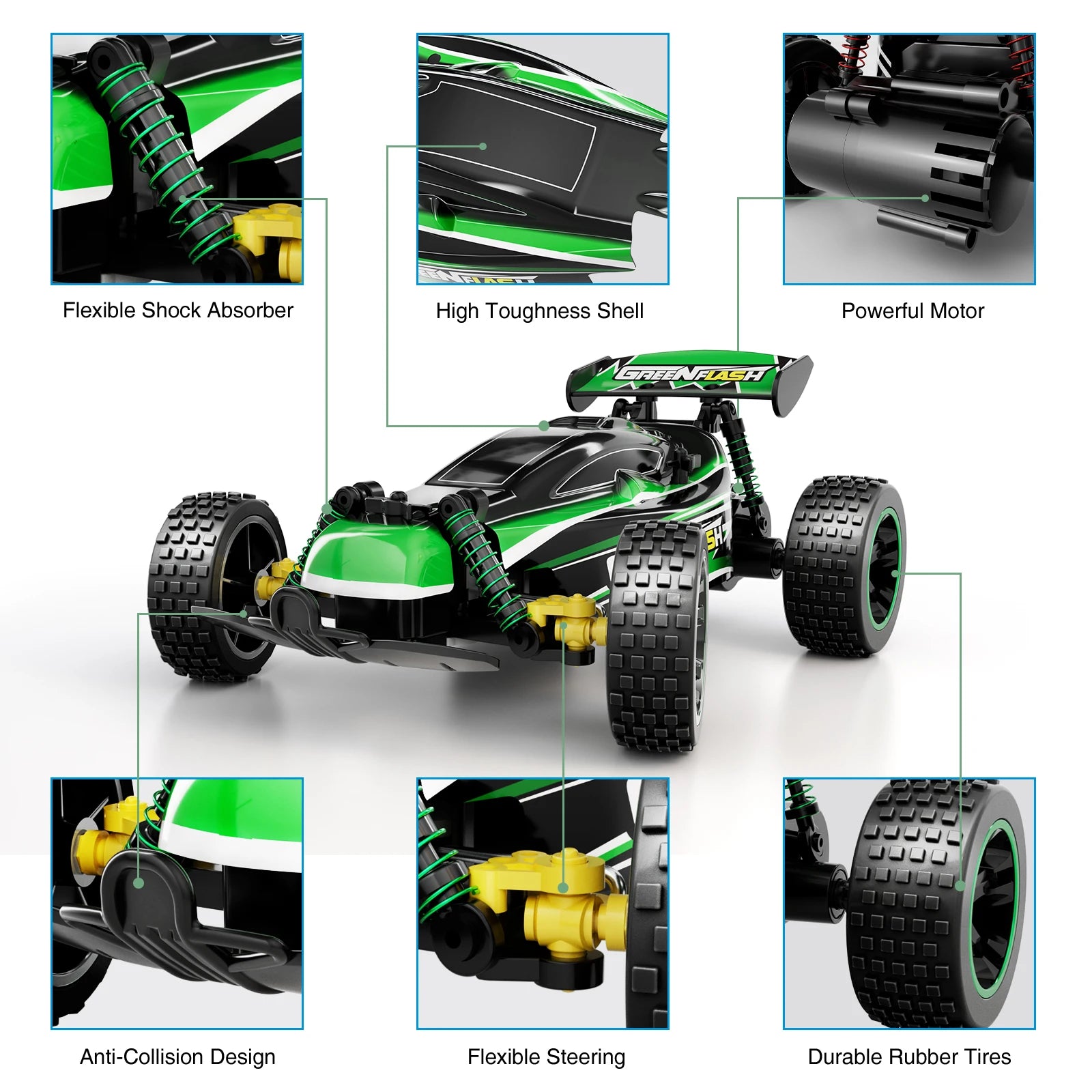 Sinovan RC Car, Flexible Shock Absorber High Toughness Shell Powerful Motor ETZHZNI