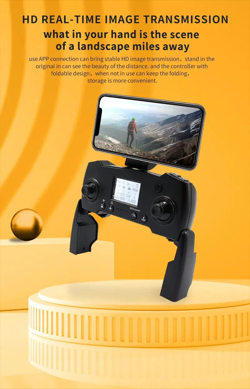 GD93 Pro Max Drone, foldable controller with foldable design, when not in use can keep