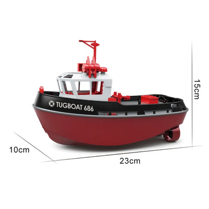 JIKEFUN 686 Remote Control Tugboat 1:72 RC Boat, 2.4G Dual Motor, 50m Range, 3.7v 600mAh, 15min RTR