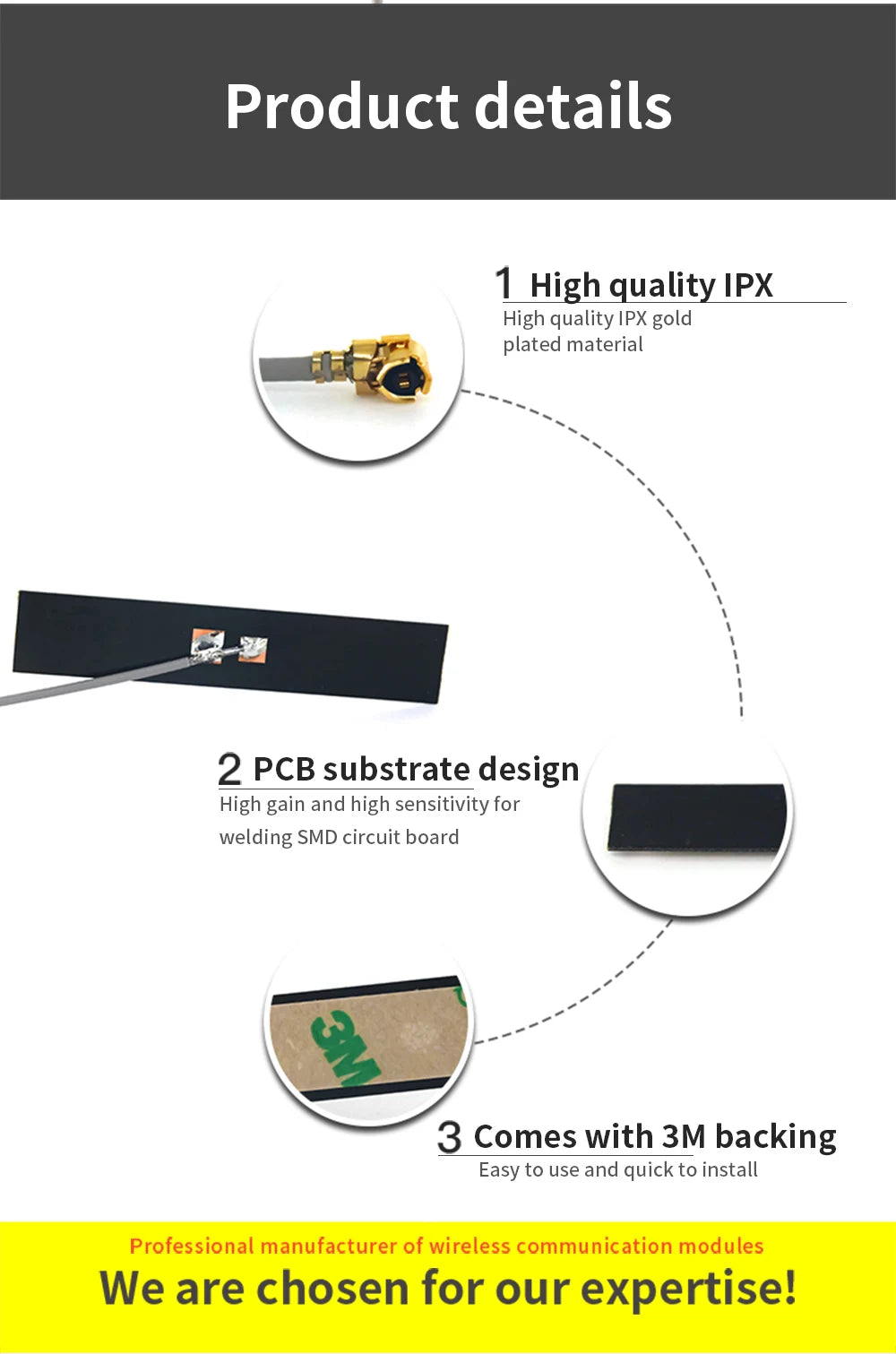 10PCS/LOT TX2400-PCB-5010 CDEBYTE PCB Antenna 2.4GHz IPEX Interface 50Ω Resistance Gain 2.0dBi 2.4G 4 high sensitivity for welding SMD circuit board 3 Comes with 3M backing to use and