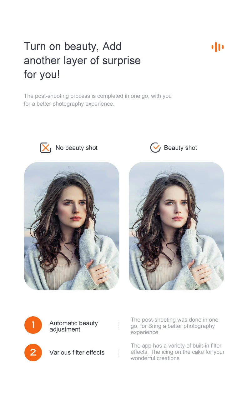 Q7 Drone, the post-shooting process was completed in one automatic beauty go