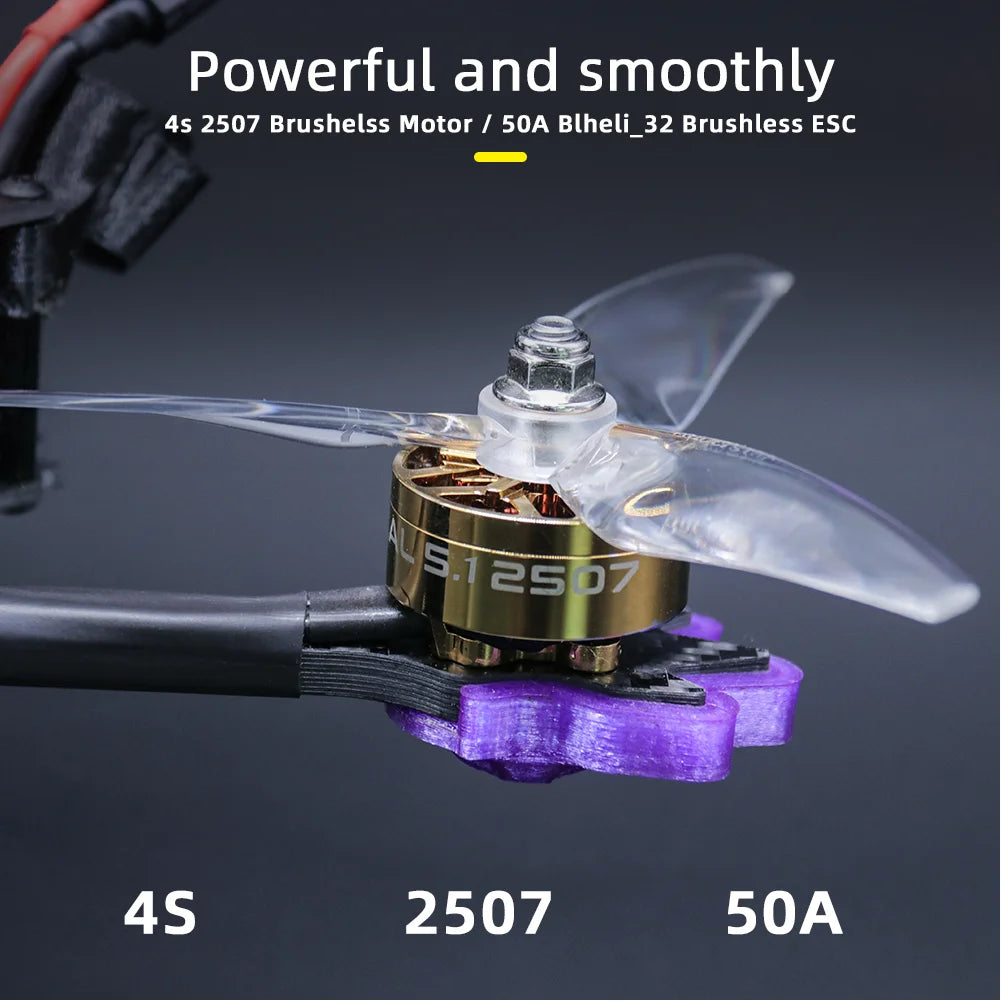 TCMMRC LAL5.1 Drone Kit - HD Professional Radio Control Drone Kit Wheelbase 225mm 2507 2600kv Brushless Motor with 4K Dual Camera Quadcopter 11 TCMMRC LAL5.1 Drone, Brushelss Motor 50A Blheli_32 Brushless ESC 12507 45