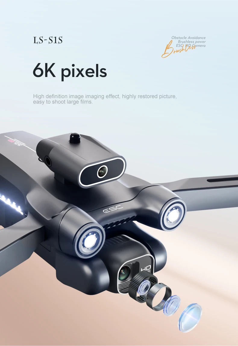 S1S Mini Drone - Brushless Motor 4K 8K Dual HD Camera Obstacle Avoidance Optical Flow Positioning RC Dron Foldable Quadcopter Toys Gifts 25 S1S Mini Drone, gsc ls-s1s brushless power