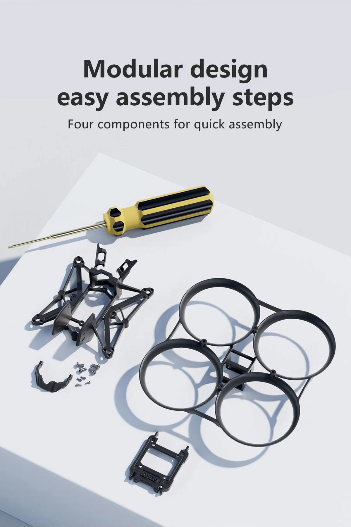 GEP-DS20 Frame 2Inch Parts Propeller Accessory, Modular design easy assembly steps Four components for quick