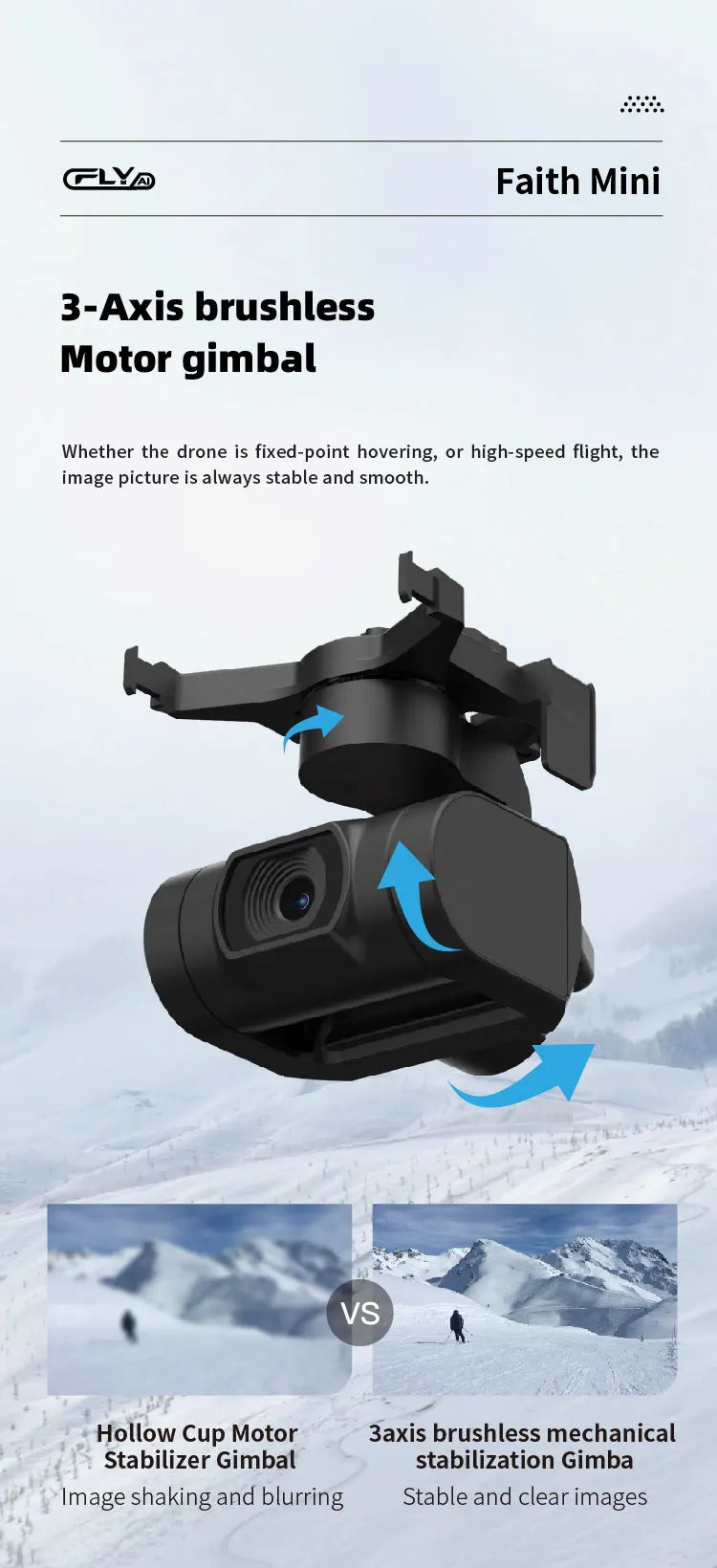 CFLY Faith MINI Drone - 230g GPS Drone With 4K HD Camera 3-Axis Gimbal Professional RC Quadcopter 26min Flight 3KM MINI Helicopter 17 CFLY Faith MINI Drone, CYD Faith Mini 3-Axis brushless mechanical Stabilizer Gimbal stabil