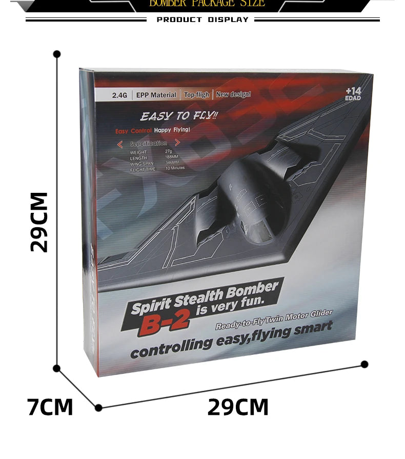 Rc Plane B2 Stealth Bomber - 2Ch 34Cm Wingspain Cessna 2.4G Remote Control Airplane Aircraft Drone Toys for Adults Children 35 Rc Plane B2 Stealth Bomber, DUMDLII THUUC DILL PRODUCT DISPLAY 2.46