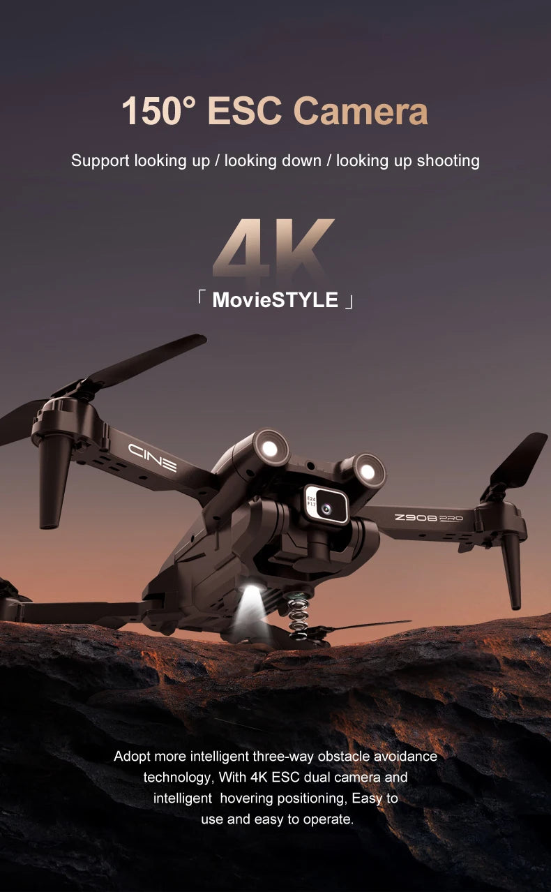 New Z908 Pro Drone - 2.4G WIFI Mini Drone 4k Professional Obstacle Avoidance Helicopter Remote Control Quadcopter RC Drone Toy 23 New Z908 Pro Drone, z9obppd adopt more intelligent three-way obstacle