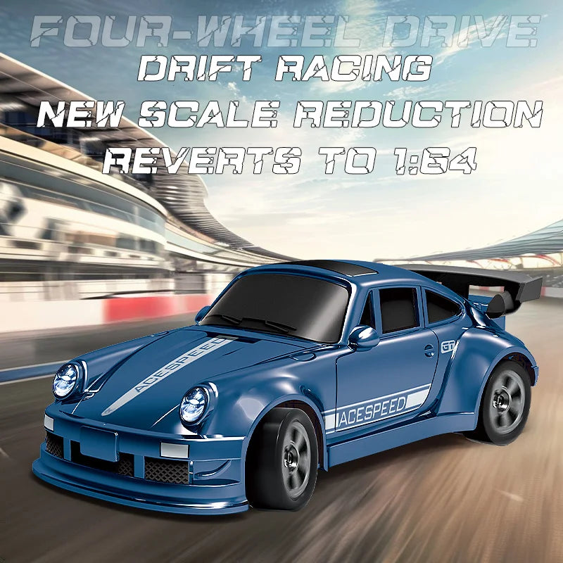 1/64 RC Car 2.4G 4WD High Speed Drift Mini Desktop Racing Car Four Wheel Drive Radio Controlled Mini GTR Racing Model Boy Toy