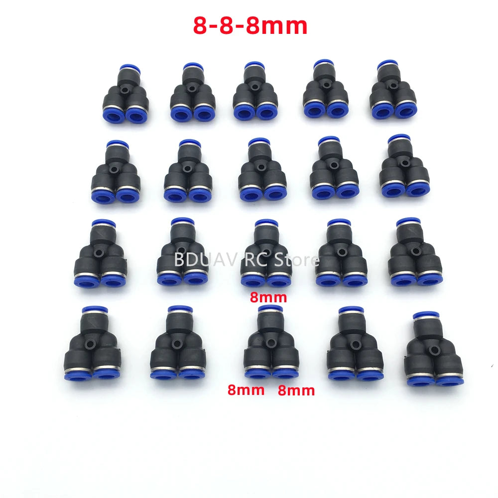 Y-type Trachea Quick Connector - 20pcs 8mm 12mm Y-type tee/trachea quick connector for agricultural plant protection drone Agriculture Drone Accessories 10 Y-type Trachea Quick Connector, 8-8-8mm 8mm BDUAVRC Store 8mm 8