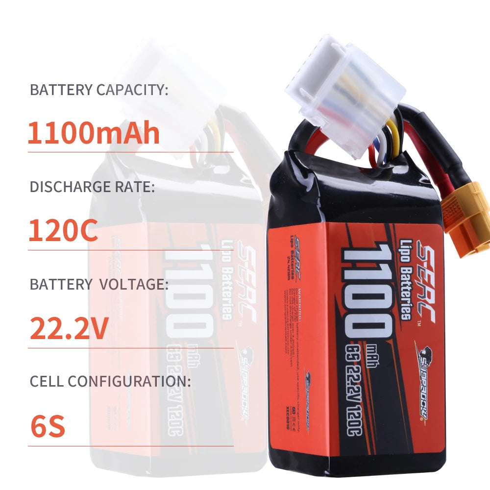 1100mAh DISCHARGE RATE: 120C 5 5 BATTERY 