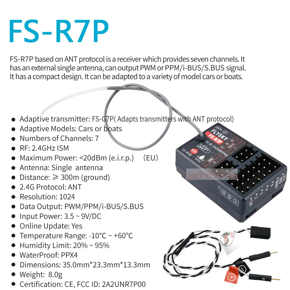 FLYSKY FS-G7P R7P, FS-R7P based on ANT protocol is a receiver which provides seven