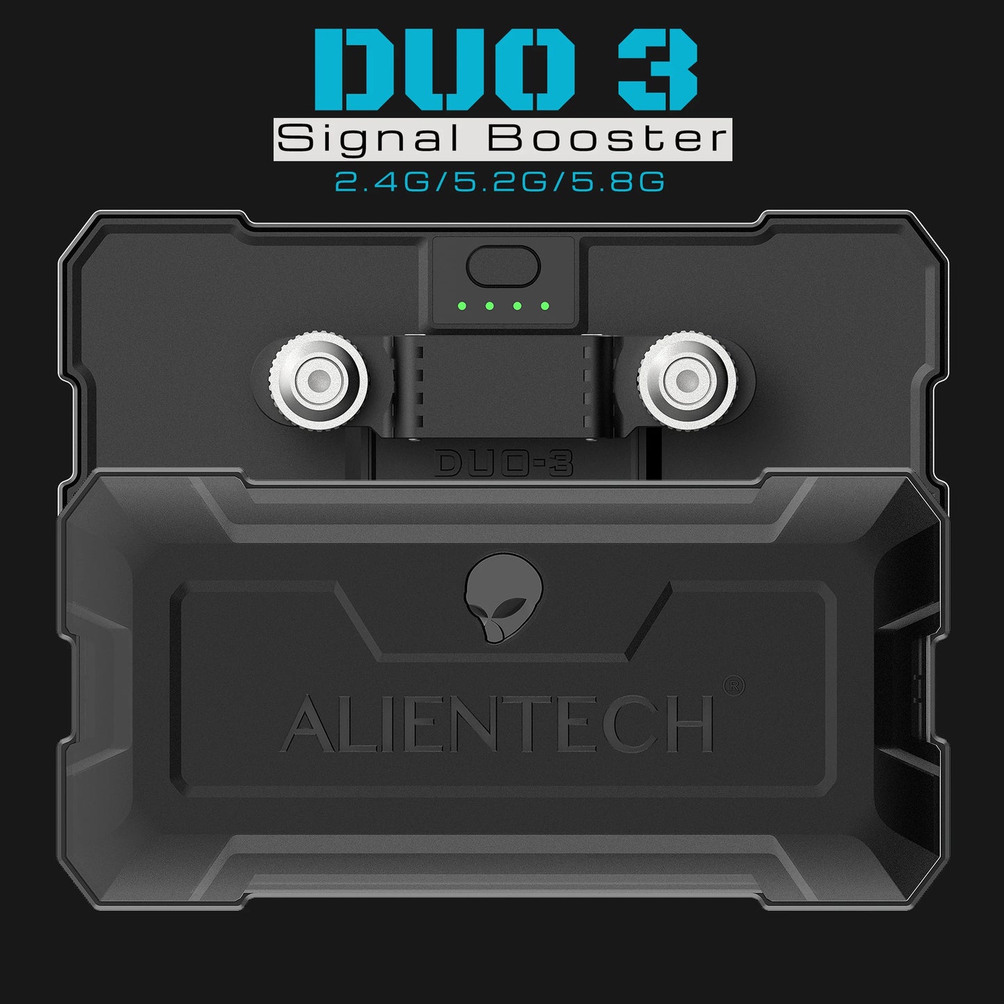 ALIENTECH DUO 3 boosts 2.4G/5.2G/5.8G signals for DJI Mavic 3 Pro, Mini 4 Pro, Air 3, Autel, and Parrot FPV drones.