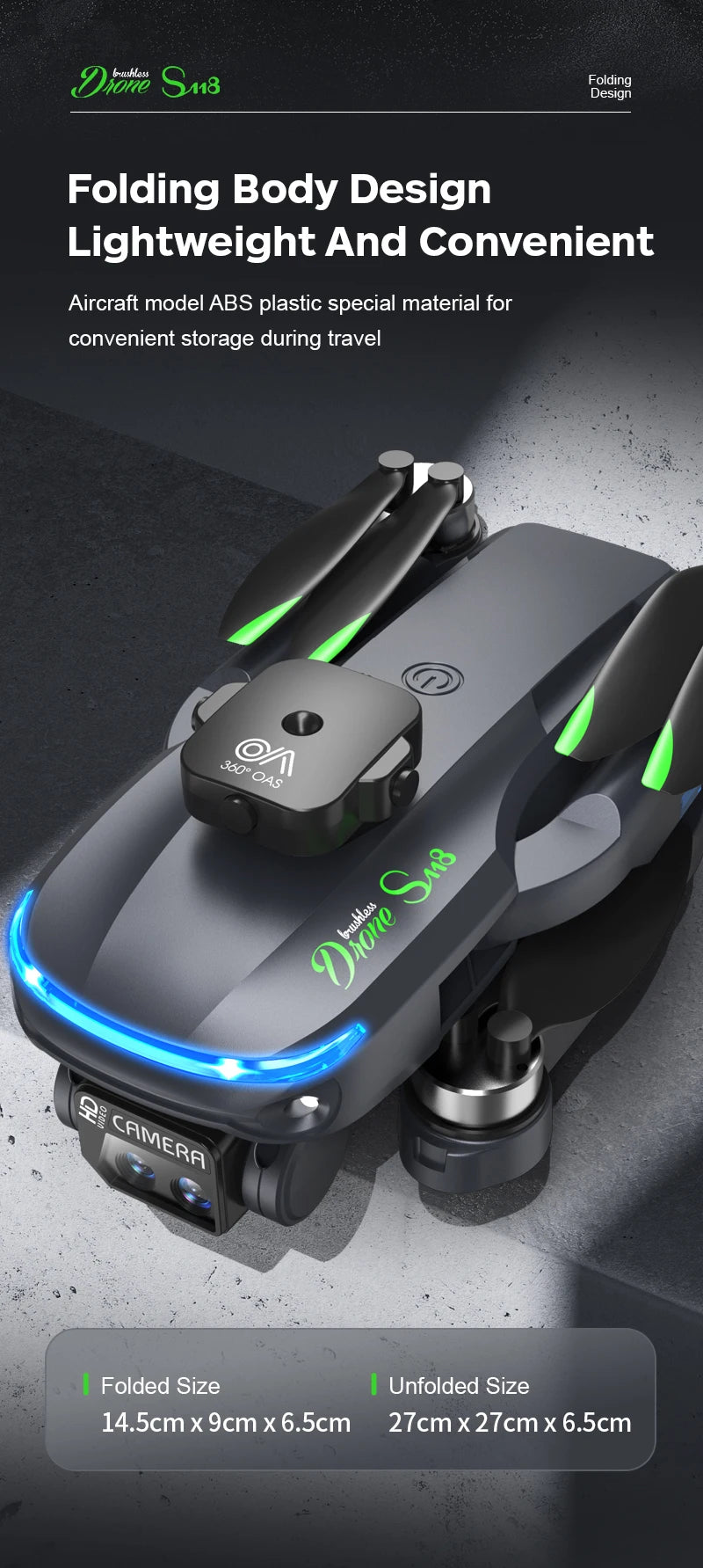 S118 Drone, hor0 sn8 fedigg folding body design