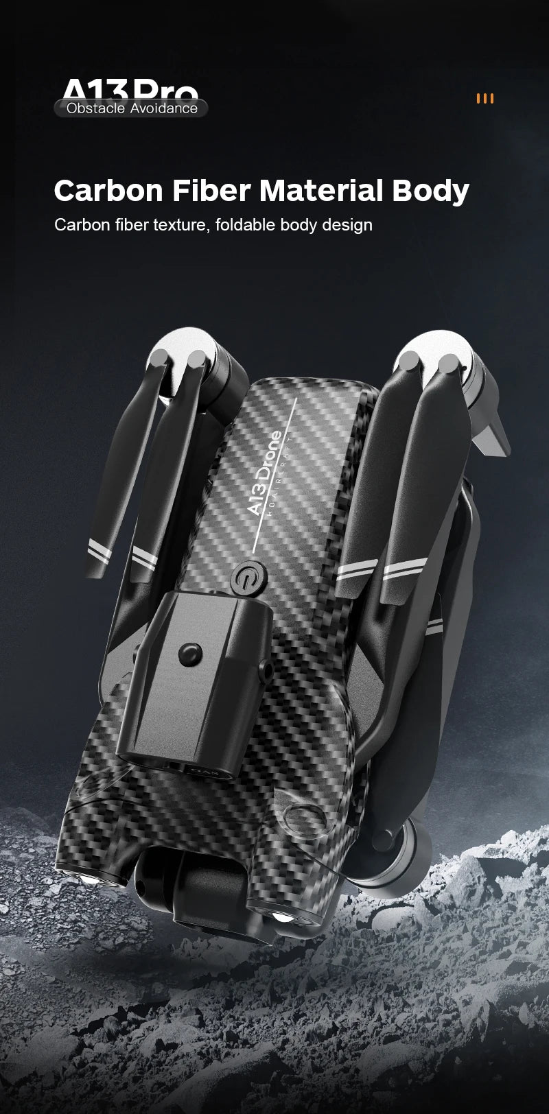 A13 Drone - 2023 New Professional Brushless Aerial Photography Obstacle Avoidance Quadcopter RC Foldable Helicopter Dron Gift 38 A13 Drone, 113dro obstacle avoidance carbon fiber material body carbon fiber