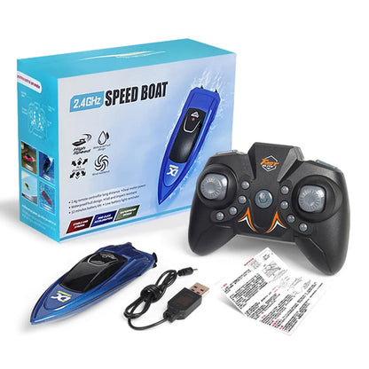 Waterproof 2.4GHz Mini RC Boat 805, Dual‑Speed, 3.7V 100mAh, 15m Range for Bathtub/Pool, Blue/Red/Green