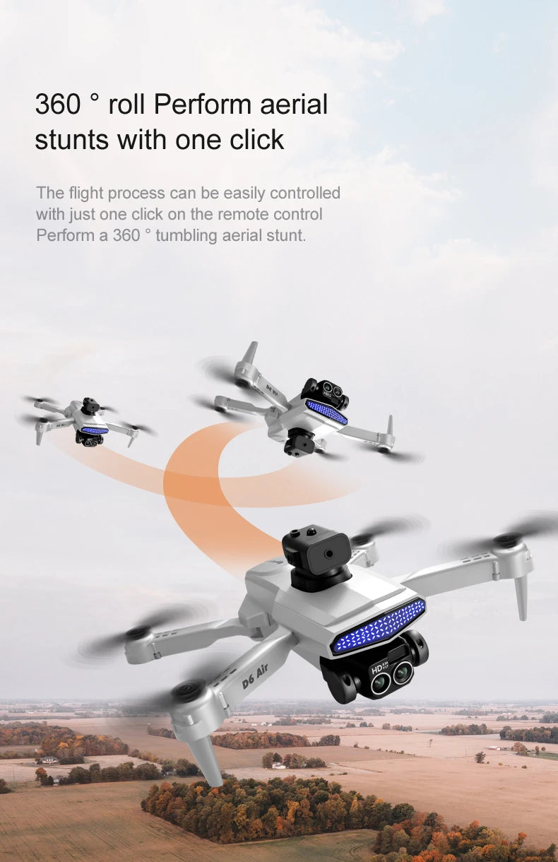 D6 Drone - 8K Professional Dual Camera, d6 drone, the flight process can be easily controlled with just one click on the remote