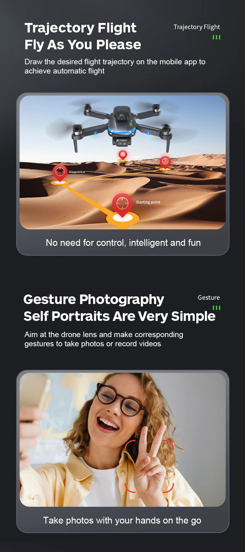 S118 Drone, trajectory flight trajectory flight as you please draw the desired flight trajectory on the