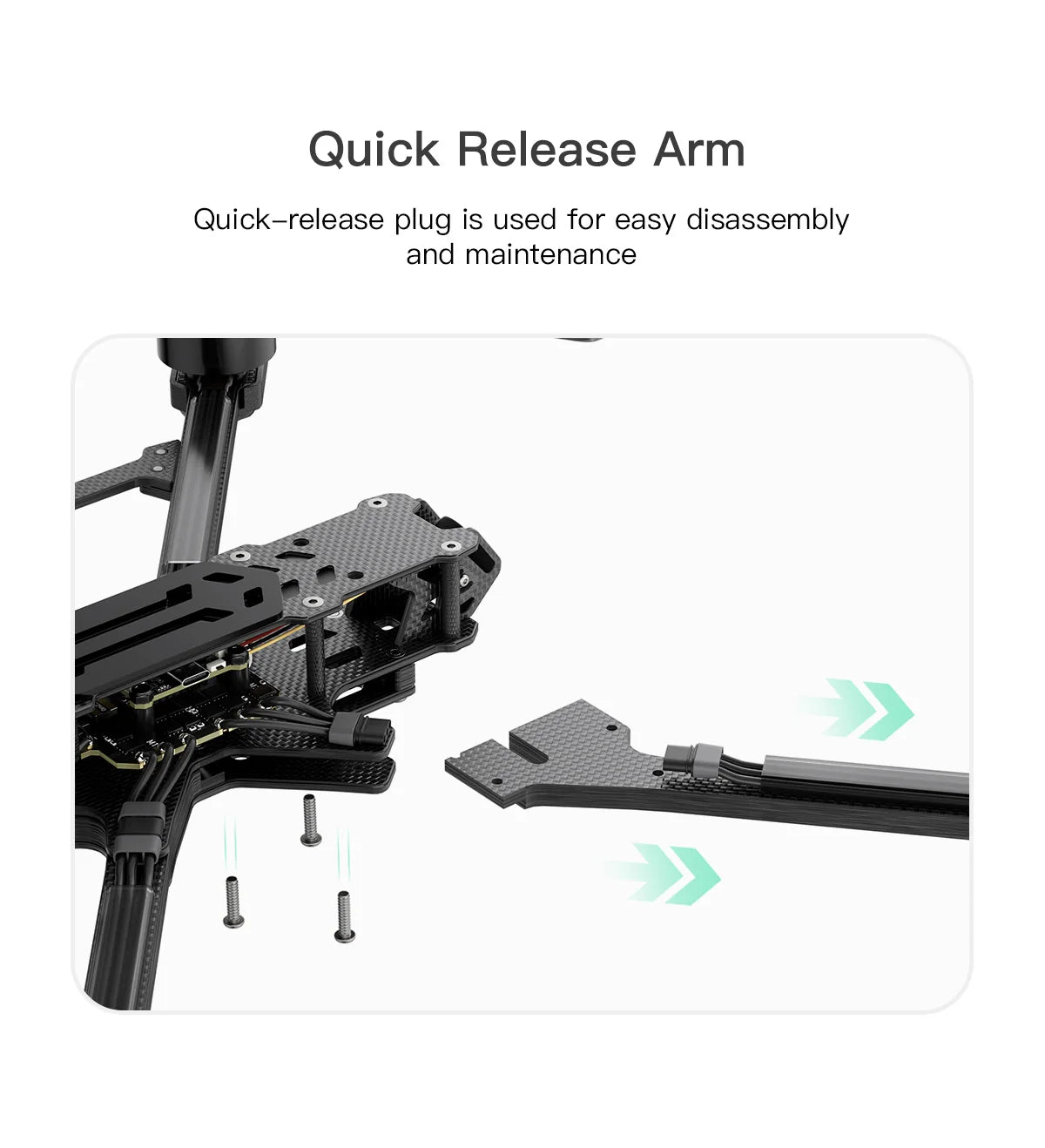 GEPRC EF10 1.2G 2W Long Range 10inch FPV - EM3115 KV900 TAKER BLS 80A ESC High-performance RC Quadcopter Freestyle Drone Airplane 9 GEPRC EF10 1.2G 2W Long Range 10inch FPV, Quick Release Arm Quick-release arm is used for easy disassembly and