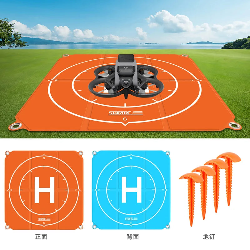 DJI Avata Landing Pad – Foldable Round/Square Drone Landing Mat 50/55/65/80cm with Ground Pegs, DJI Mini 3 Accessories