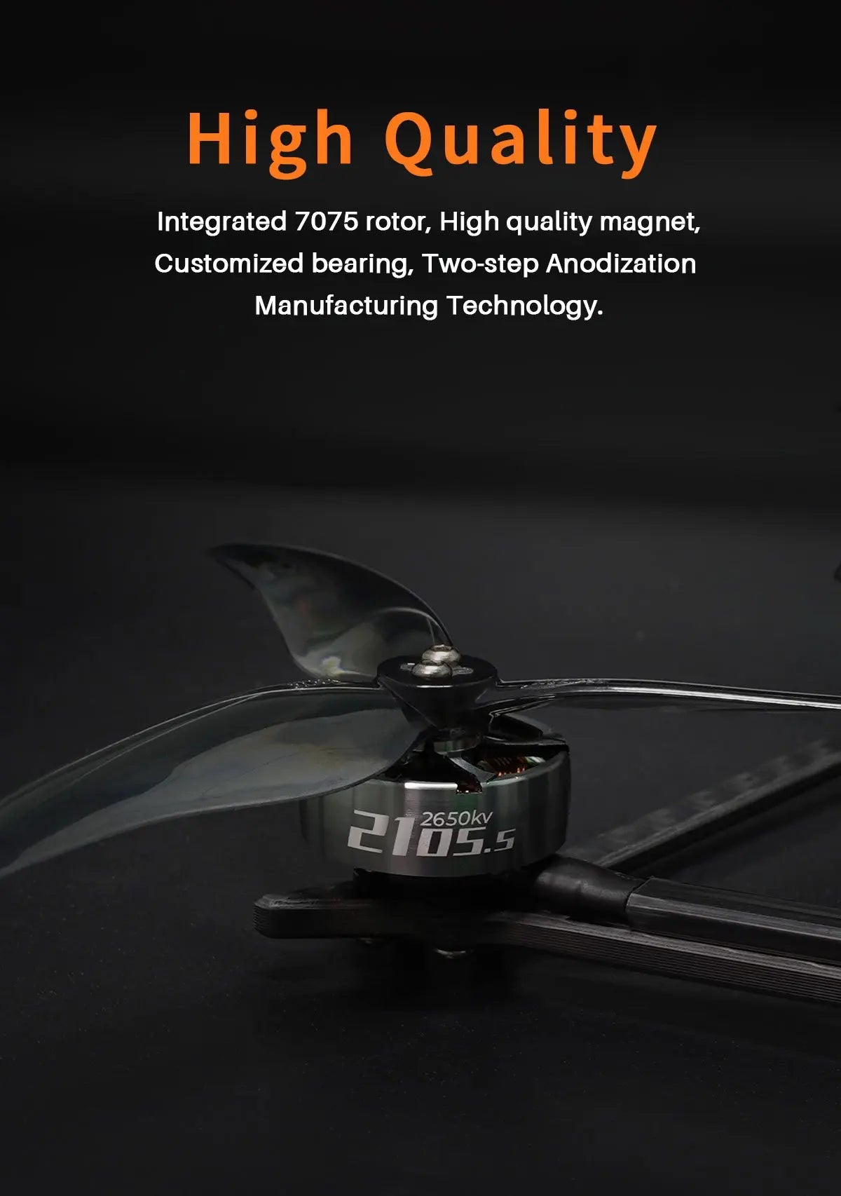 GEPRC SPEEDX2 Motor, High Quality Integrated 7075 rotor, High quality magnet; Customized bearing; Two