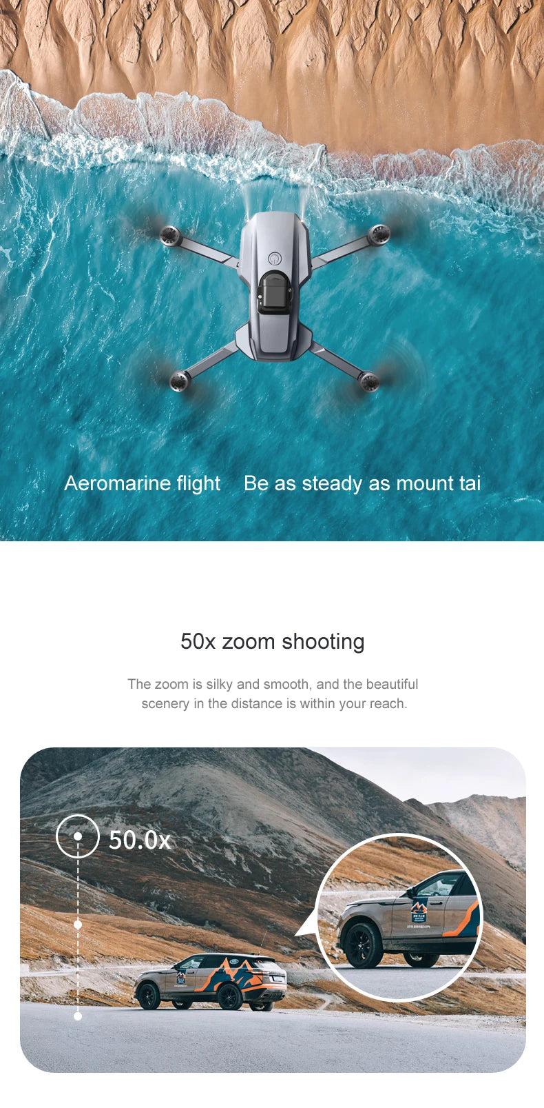 RG101 Pro Drone, mount tai 50x zoom shooting The zoom is silky and smooth, and the