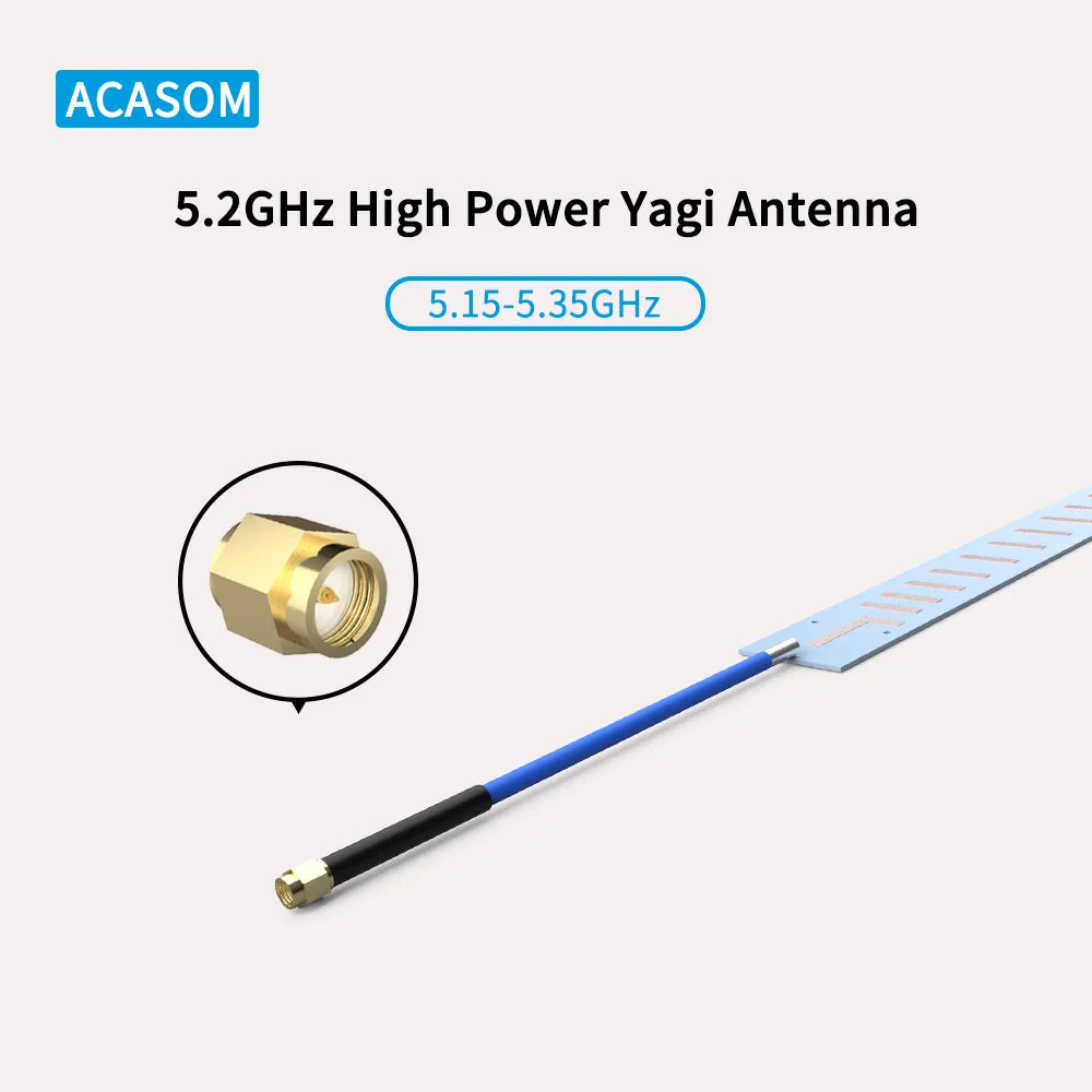 5.2GHz 50W Yagi High Gain Antenna, ACASOM 5.2GHz High Power Yagi Antenna 5.15-5.