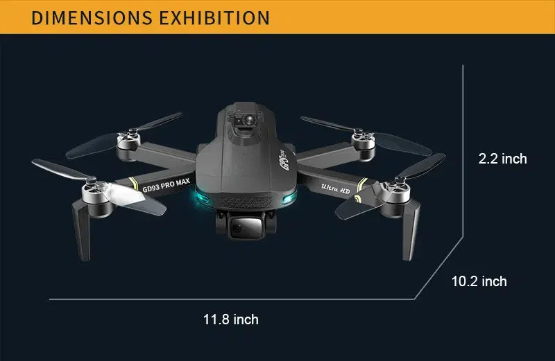 GD93 Pro Max Drone, dimensions exhibition 2.2 inch g093 pro 10.2 inch 1