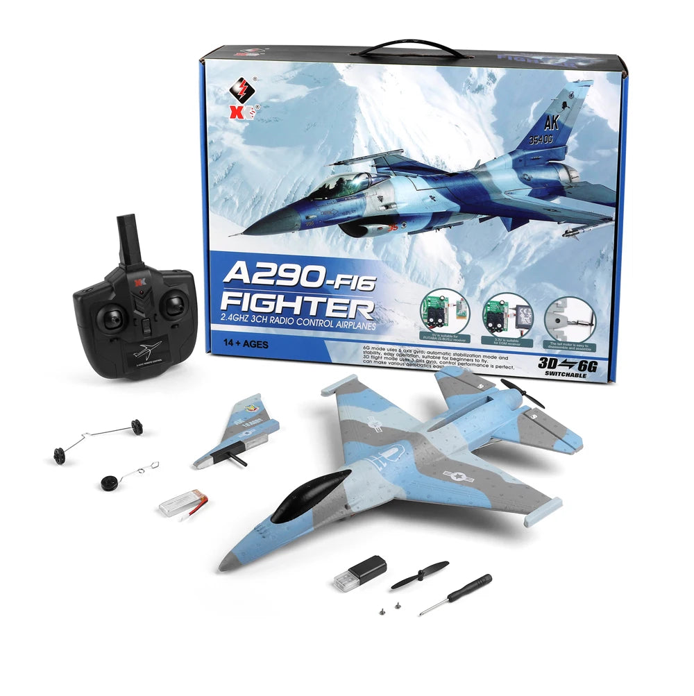 Wltoys A290 F16 3CH RC Airplane, AZSO-FIS FIGHTER 24GHZ JCH RADIO CONIR