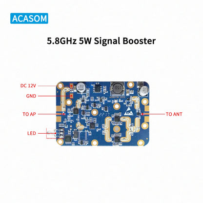 5.8GHz  5W Wifi Wireless Broadband Amplifier Router   Power Range Signal Booster  Module