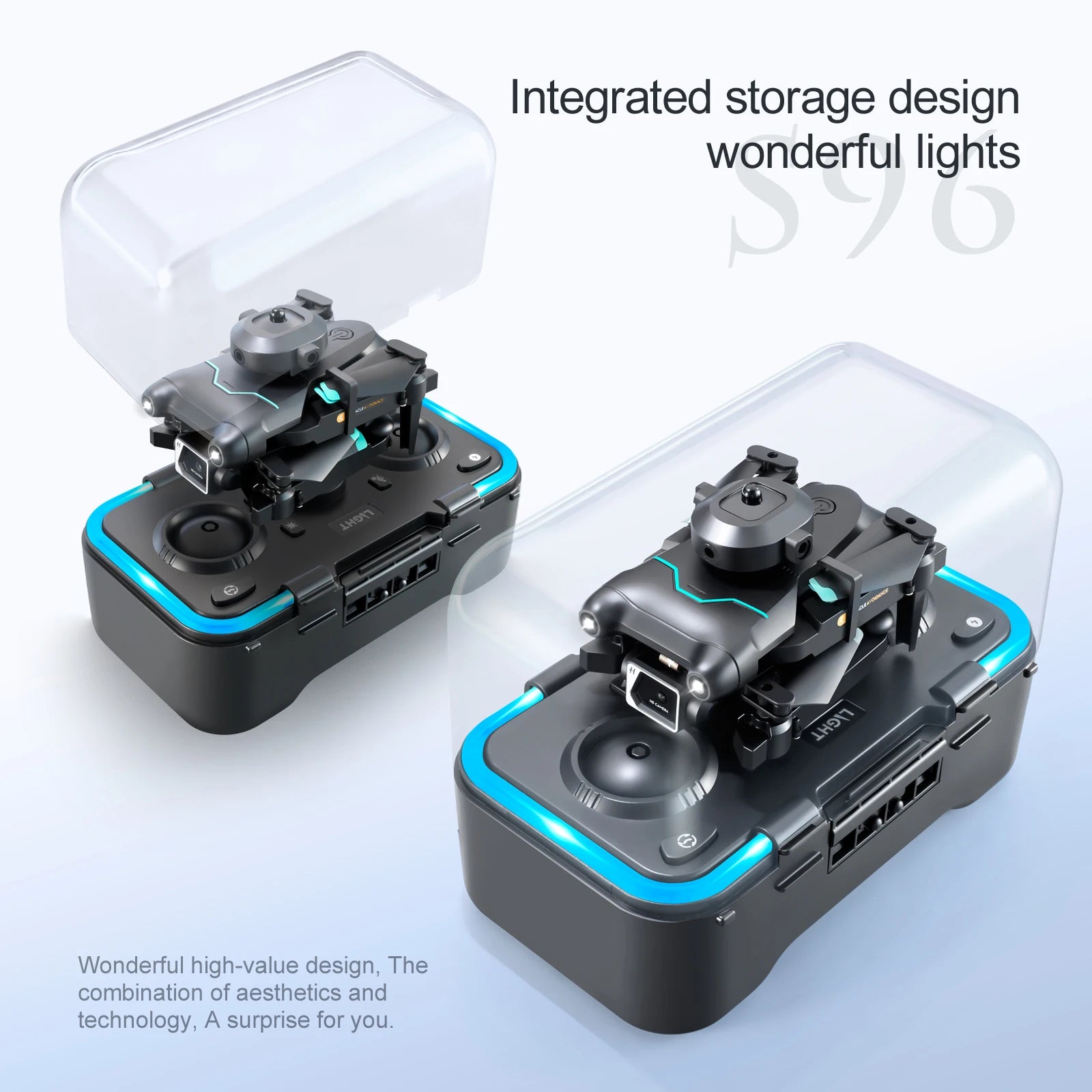 S96 Mini Drone - 2023 New FPV WIFI 4k Camera Dron Remote Control Helicopter Camera Drones Quadcopter with Storage Box indoor toys 21 S96 Mini Drone, the combination of aesthetics and technology, a surprise for you: