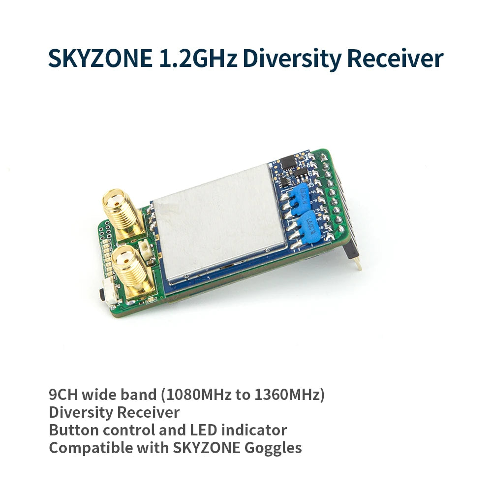 SKYZONE 1.2GHz Diversity Receiver 4db antenna 7 SKYZONE 1.2GHz Diversity Receiver I 9CH wide band (1080MHz