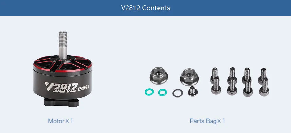 T-motor VELOX V2812 Motor SPECIFICATIONS Use 