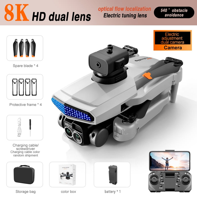 D6 Drone, flow localization 540 obstacle 8K HD dual lens Electric tuning lens avoidance Electric adjustment dual