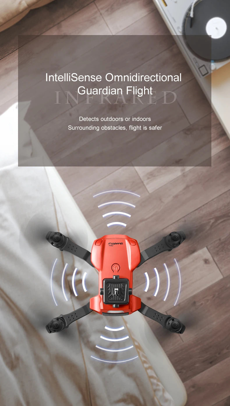 V26 Mini Drone, intellisense omnidirectional in guardian flight detects