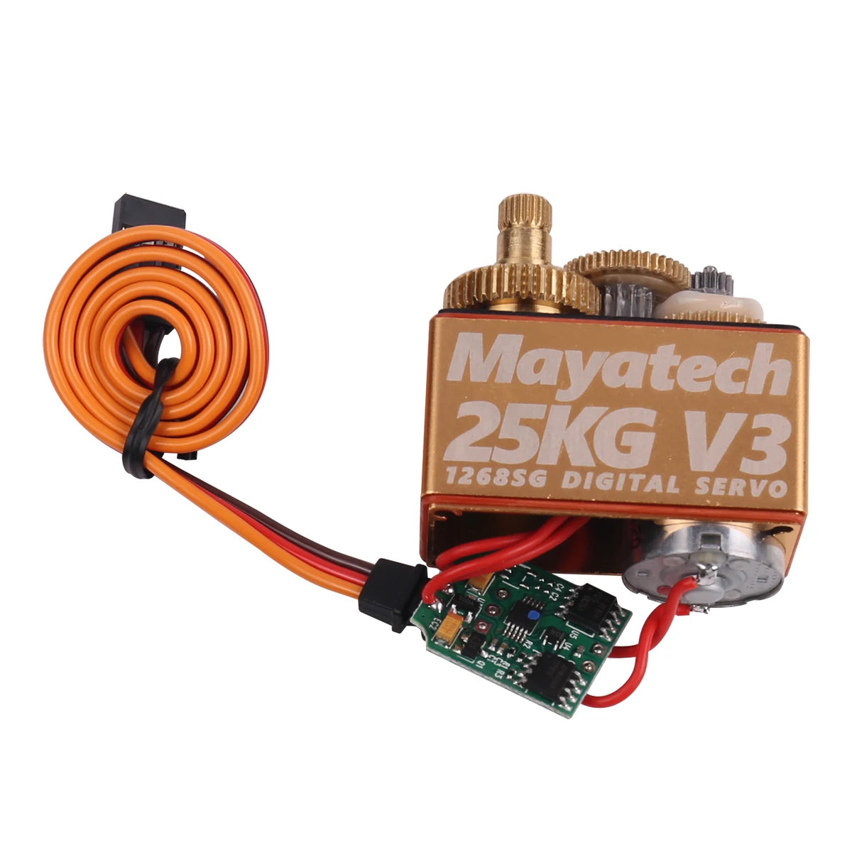 Mayatech 1258TG V3 20KG Servo, Waterproof digital servo for parabolic systems, high torque, and compatible with Mayatech's steering gear.