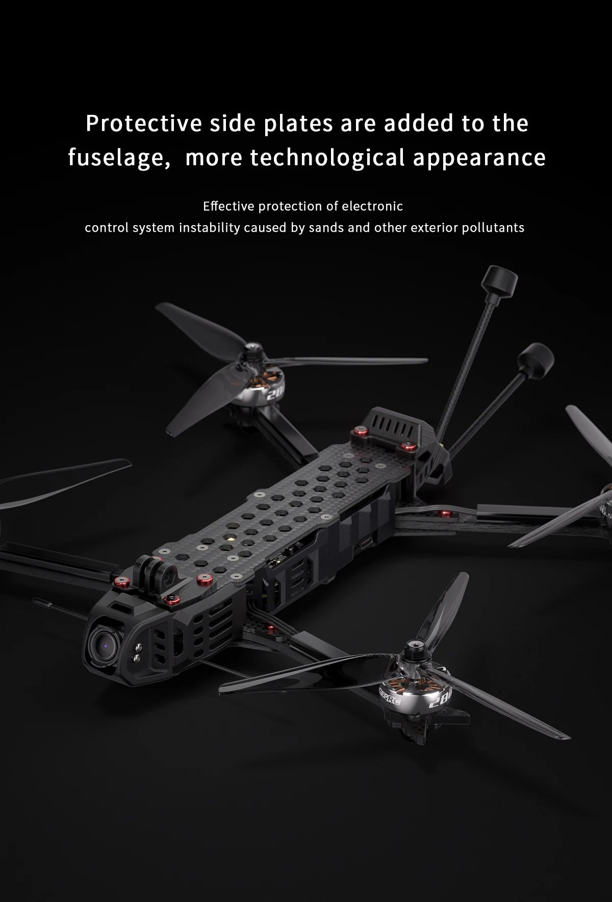 GEPRC Crocodile75 V3 HD - O3 Long Range FPV 7.5inch 6S TAKER 32Bit 128K 60A Stack O3 Air Unit SPEEDX2 2806.5 1350KV Motor GPS FPV 12 GEPRC Crocodile75 V3 HD - O3 Long Range FPV, GEPRC Crocodile75 V3 HD, protection of electronic control system instability caused by sands and other pollutants . s