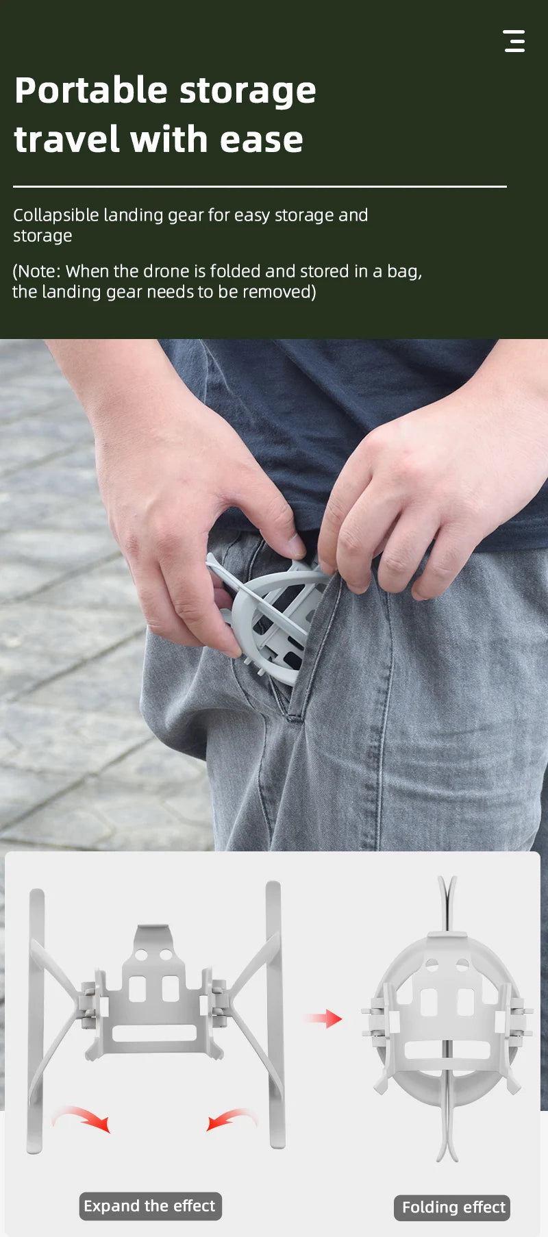 Drone Foldable Landing Gear for DJI Mavic Mini 1 2 SE Quick Release Height Extender Leg for DJI MINI 3 PRO Protector Accessories 53 Foldable Landing Gear for DJI Ma