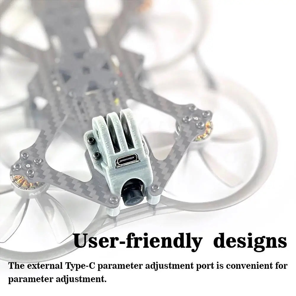DarwinFPV CineApe 25 FPV Drone - 112mm 4S Cinematic Whoop Analog/ AVATAR MINI HD 1504 3600KV Motor FPV Racing RC Drone PNP/BNF 6 DarwinFPV CineApe 25 FPV Drone, the external Type-C parameter adjustment port is convenient for parameter adjustment.