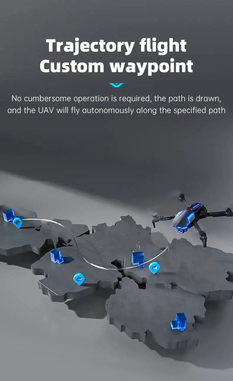 NEW X6 Drone, Trajectory flight Custom waypoint No cumbersome operation is required, the path is