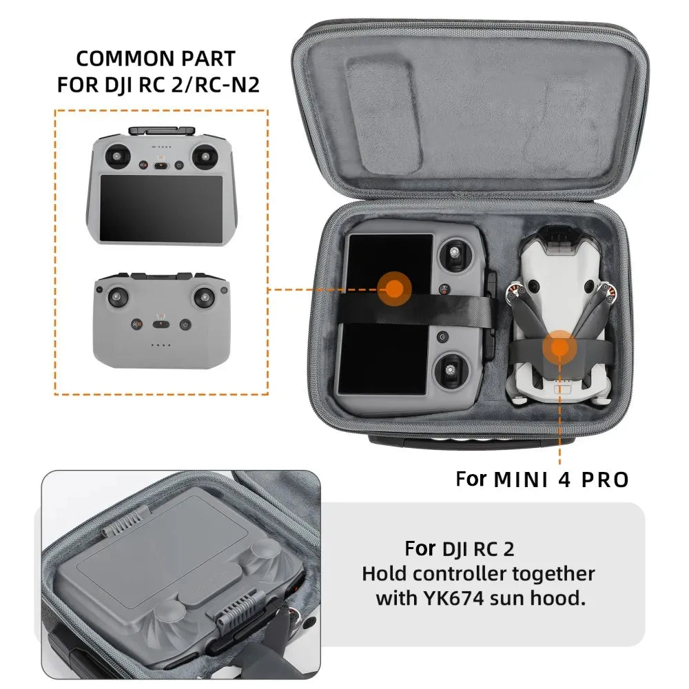 Mini 4 Pro Portable Carrying Case Storage Waterproof Bag for DJI